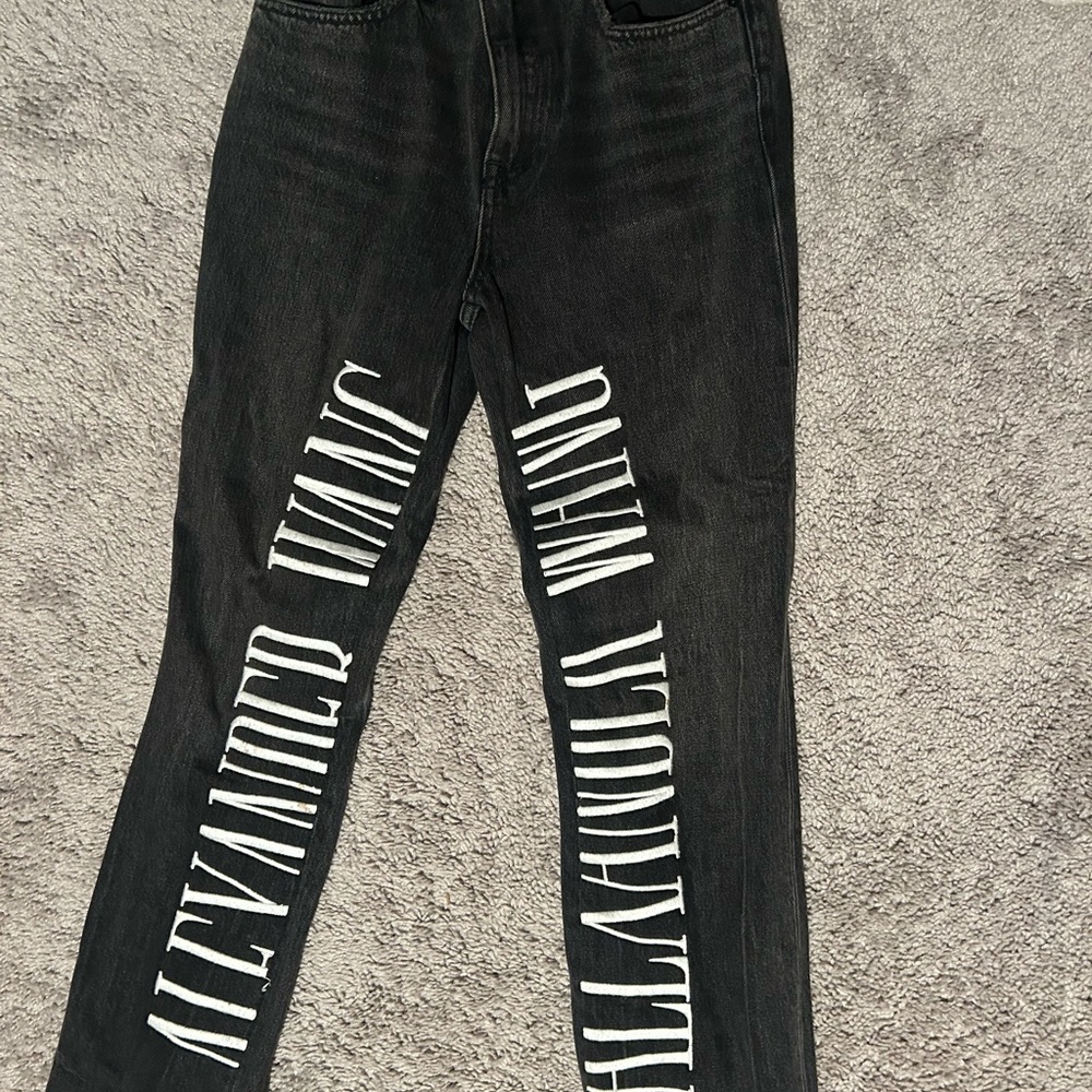 Alexander Wang Black Jeans with White Lettering